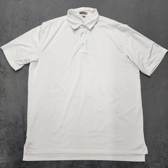 Peter Millar Men's Summer Comfort Striped Poly/Spandex Golf Shirt Size XL - Picture 1 of 10